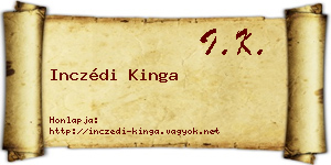 Inczédi Kinga névjegykártya