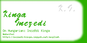 kinga inczedi business card